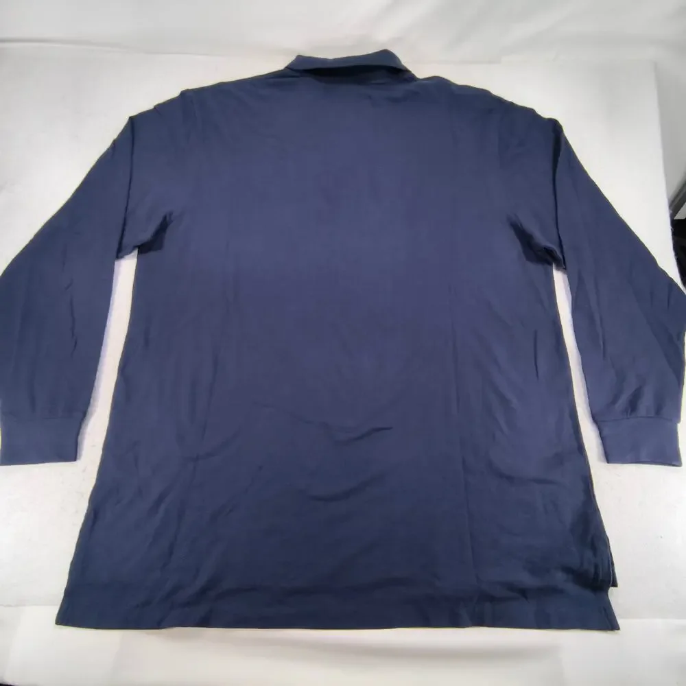 Polo by Ralph Lauren Collared Long Sleeve Polo Shirt Mens Size 2XLT Navy Red